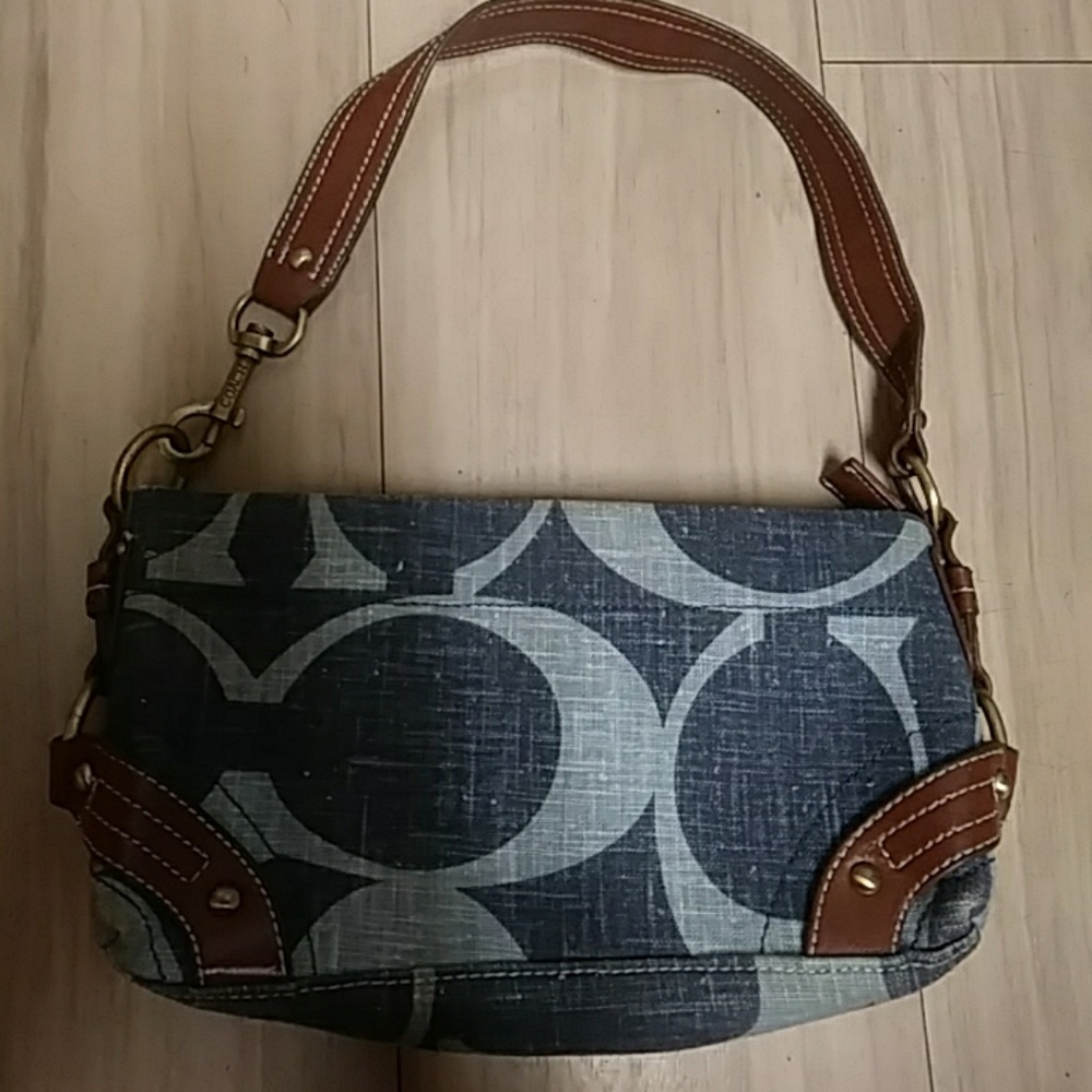 COACH DENIM /BROWN LEATHER